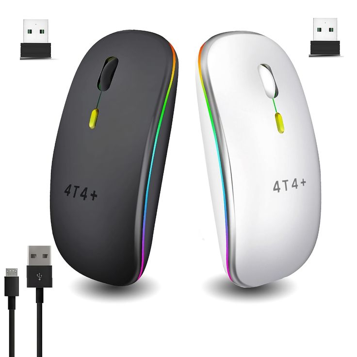Bluetooth Slim Silent Wireless and USB Mouse RGB